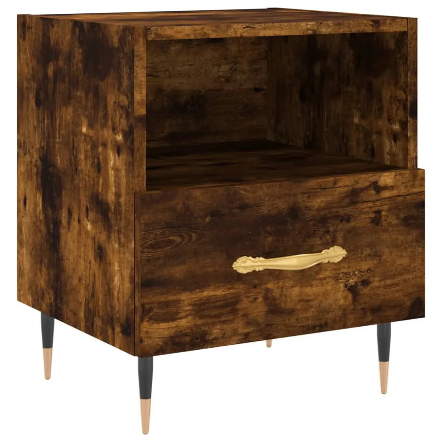 Tables de chevet 2pcs chêne fumé 40x35x47,5cm bois d’ingénierie - 5