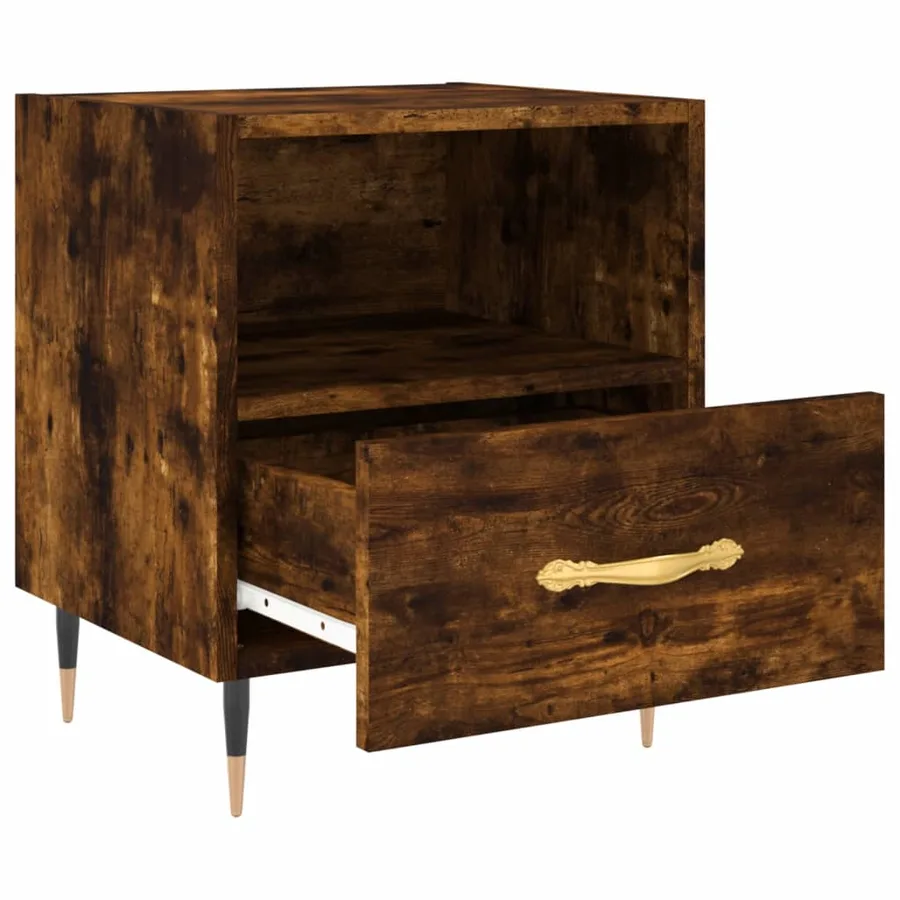 Tables de chevet 2pcs chêne fumé 40x35x47,5cm bois d’ingénierie - 7
