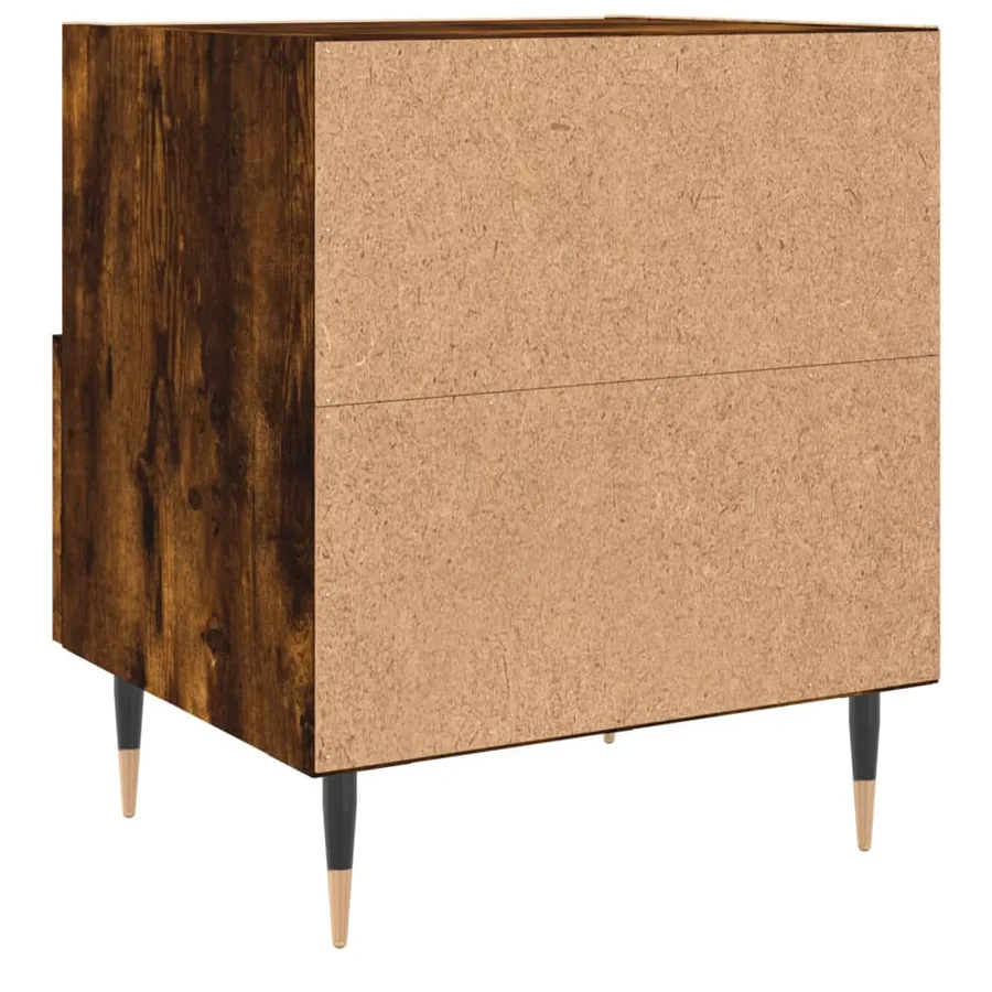 Tables de chevet 2pcs chêne fumé 40x35x47,5cm bois d’ingénierie - 9