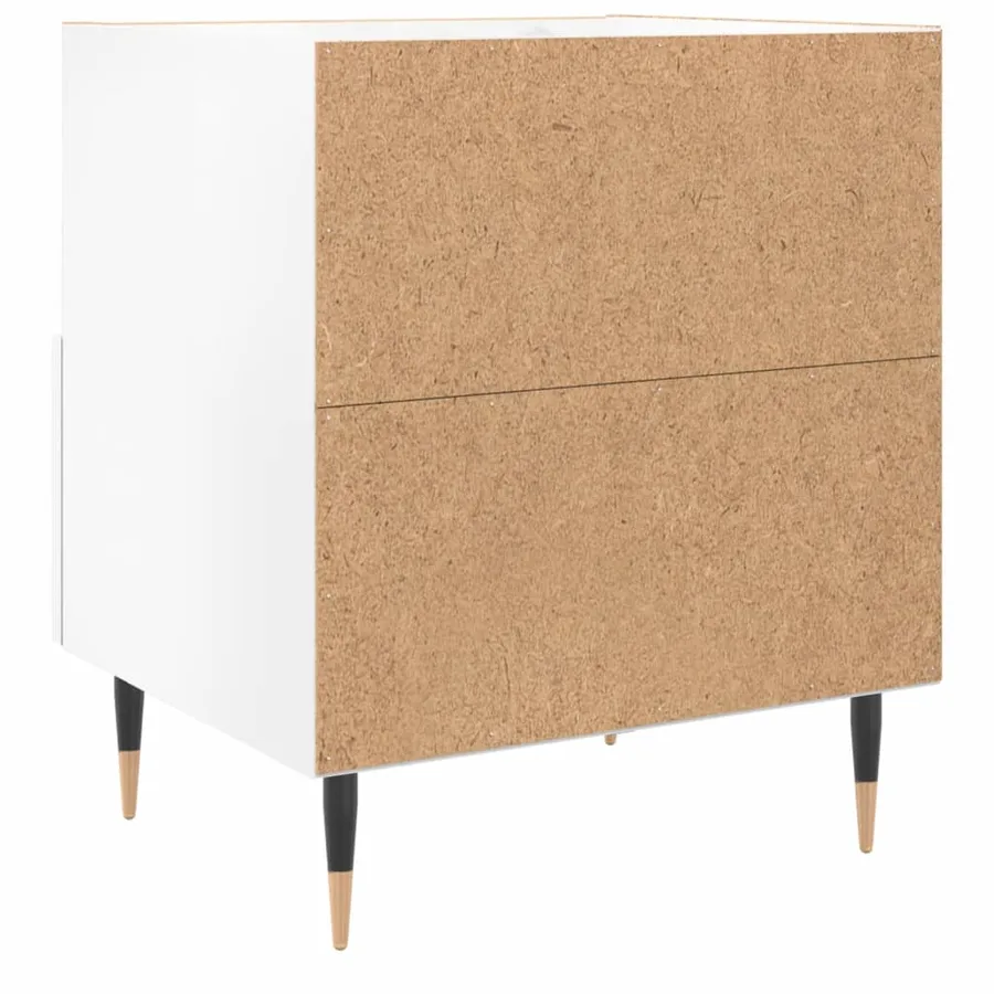 Table de chevet blanc brillant 40x35x47,5 cm bois d’ingénierie - 6