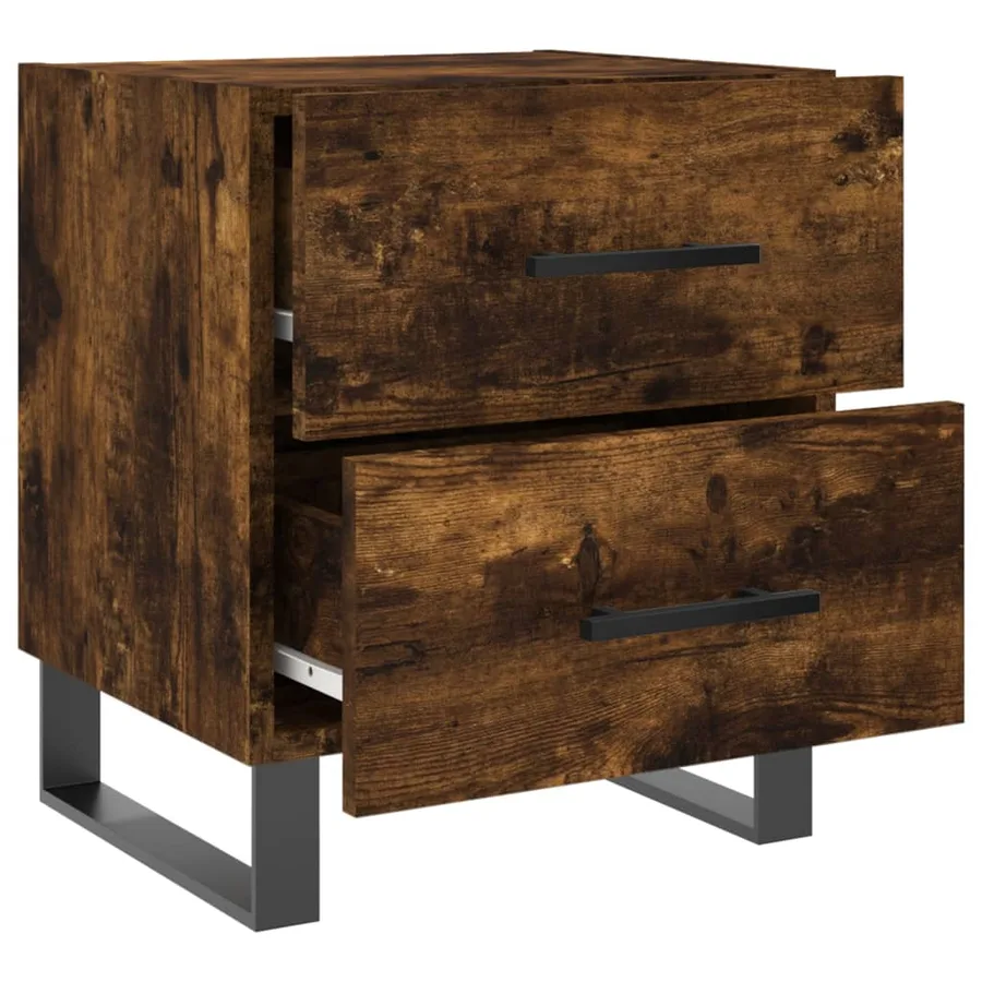 Tables de chevet 2pcs chêne fumé 40x35x47,5cm bois d’ingénierie - 8