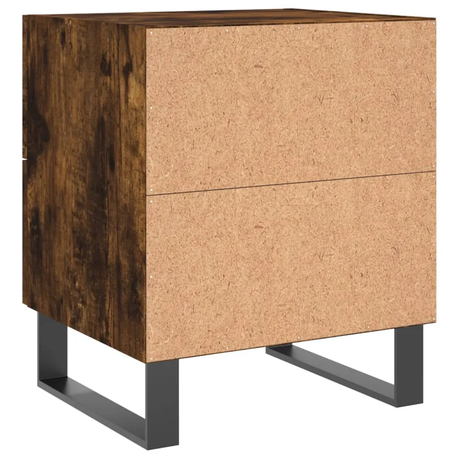 Tables de chevet 2pcs chêne fumé 40x35x47,5cm bois d’ingénierie - 9