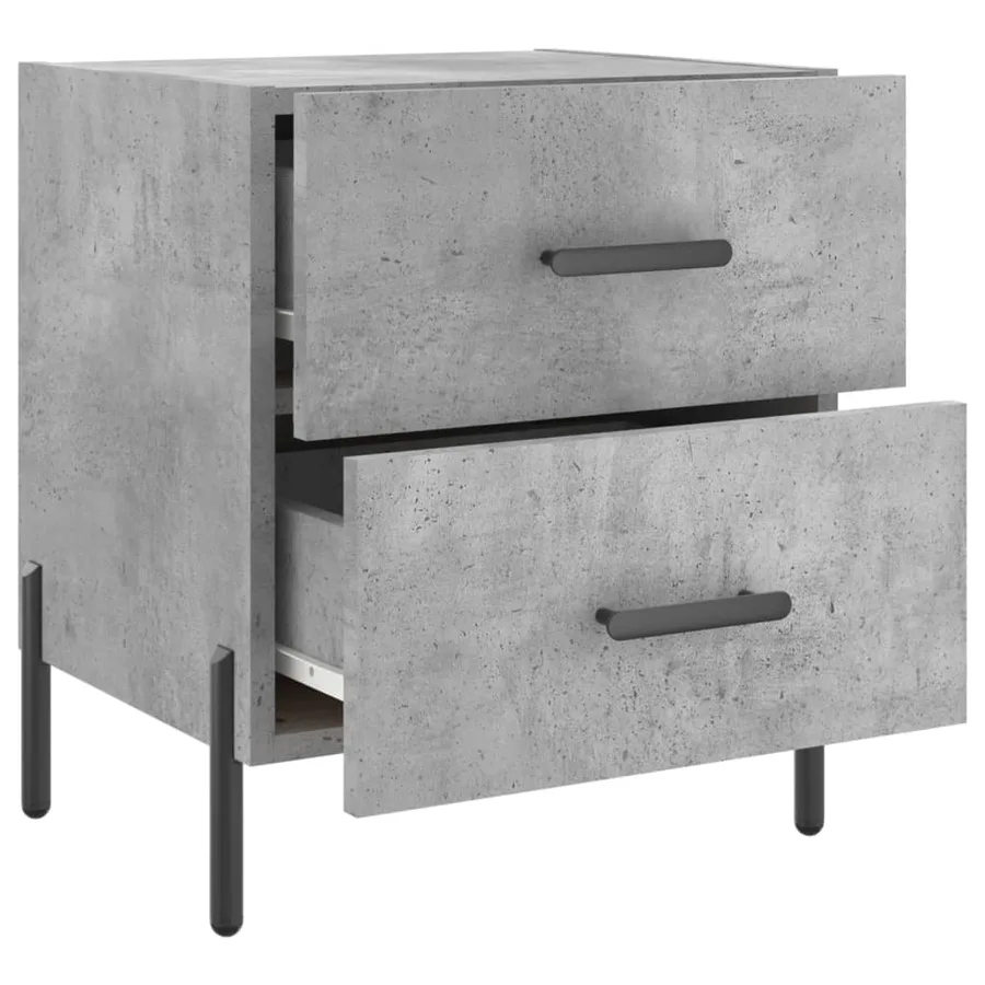 Tables de chevet 2pcs gris béton 40x35x47,5cm bois d’ingénierie - 8