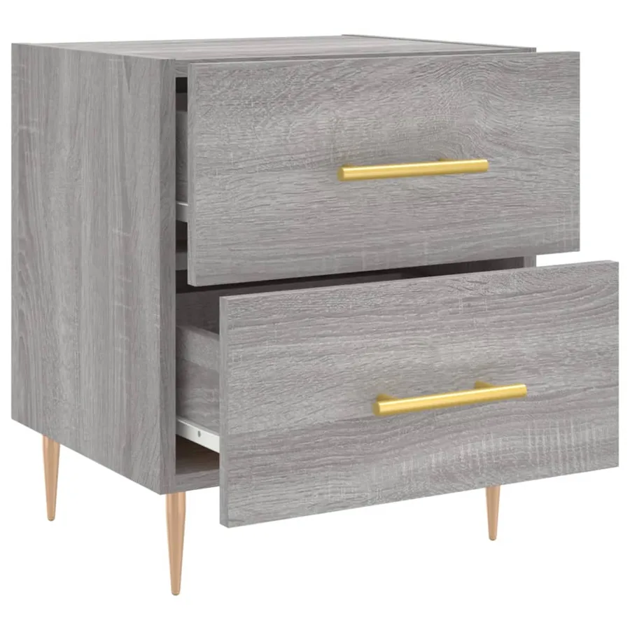 Table de chevet sonoma gris 40x35x47,5 cm bois d’ingénierie - 5