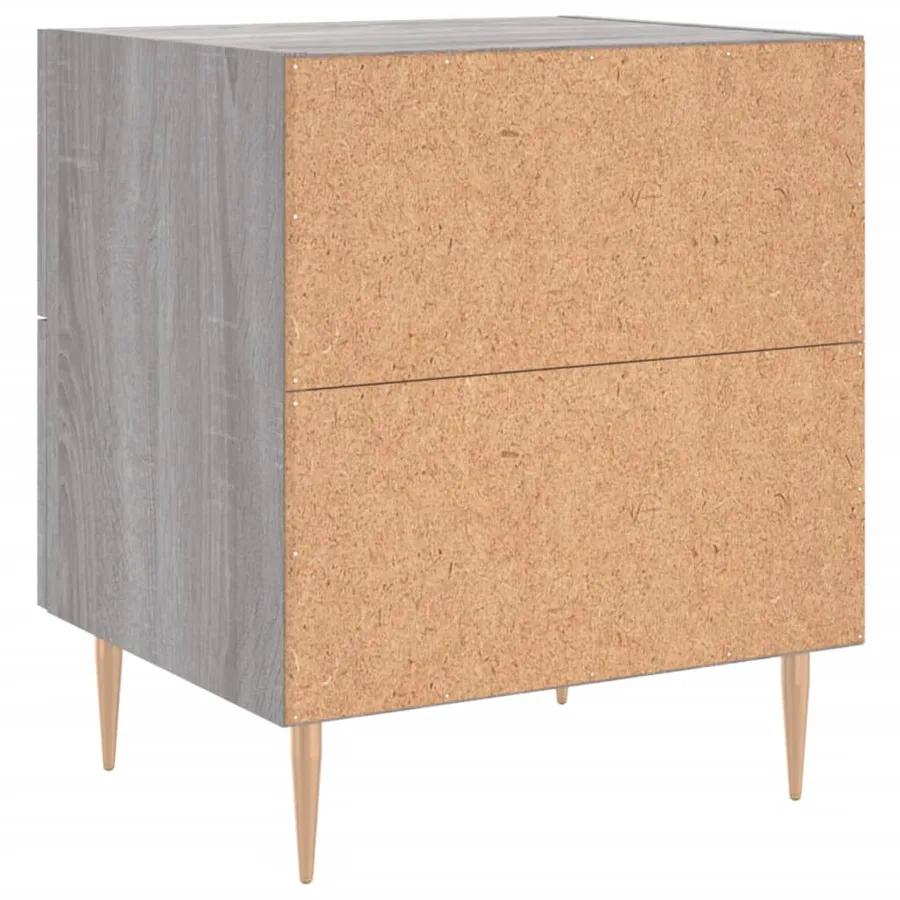 Table de chevet sonoma gris 40x35x47,5 cm bois d’ingénierie - 8