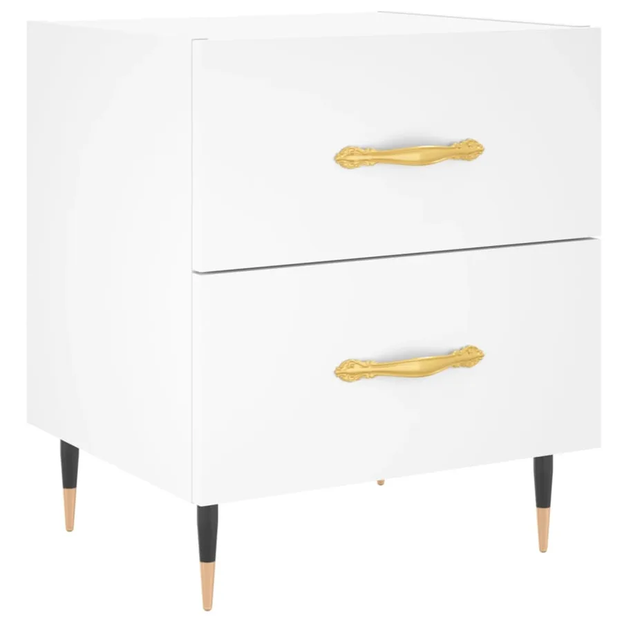 Table de chevet blanc 40x35x47,5 cm bois d’ingénierie - 2
