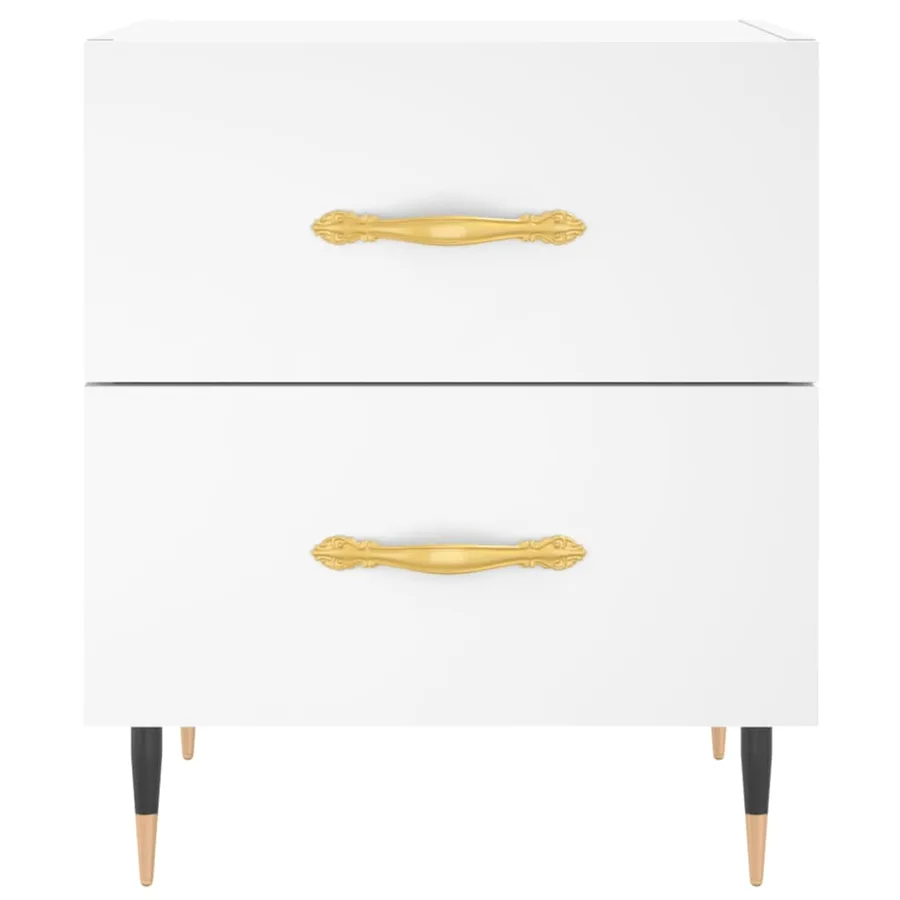 Table de chevet blanc 40x35x47,5 cm bois d’ingénierie - 6