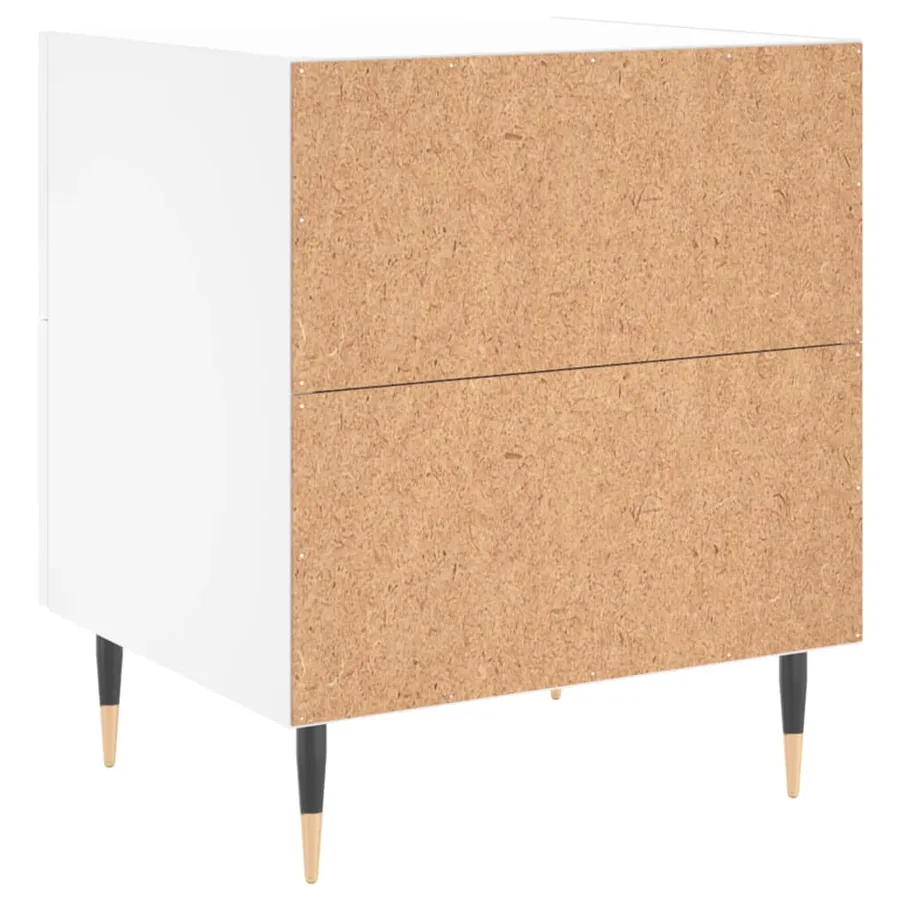 Table de chevet blanc 40x35x47,5 cm bois d’ingénierie - 8