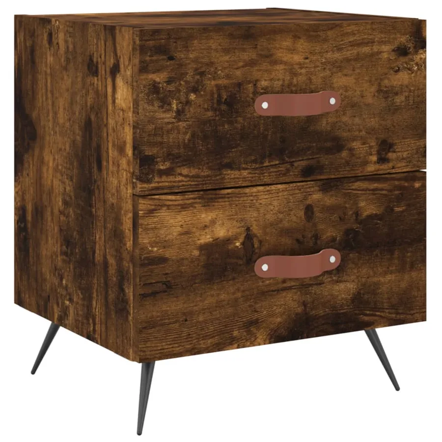Tables de chevet 2pcs chêne fumé 40x35x47,5cm bois d’ingénierie - 5