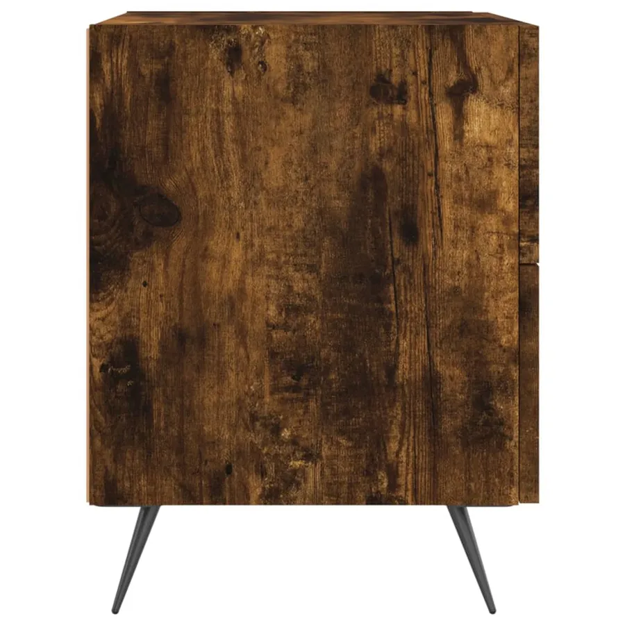 Tables de chevet 2pcs chêne fumé 40x35x47,5cm bois d’ingénierie - 7