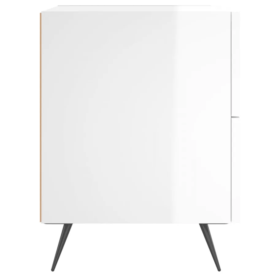 Table de chevet blanc brillant 40x35x47,5 cm bois d’ingénierie - 5