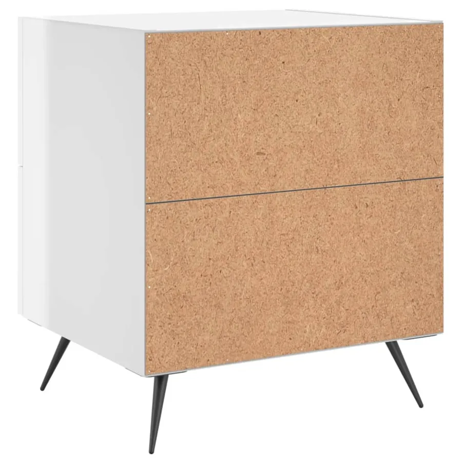 Table de chevet blanc brillant 40x35x47,5 cm bois d’ingénierie - 6