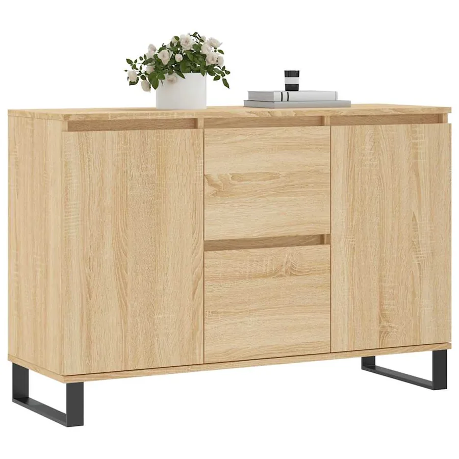 Buffet chêne sonoma 101,5x35x70 cm bois d'ingénierie - 3