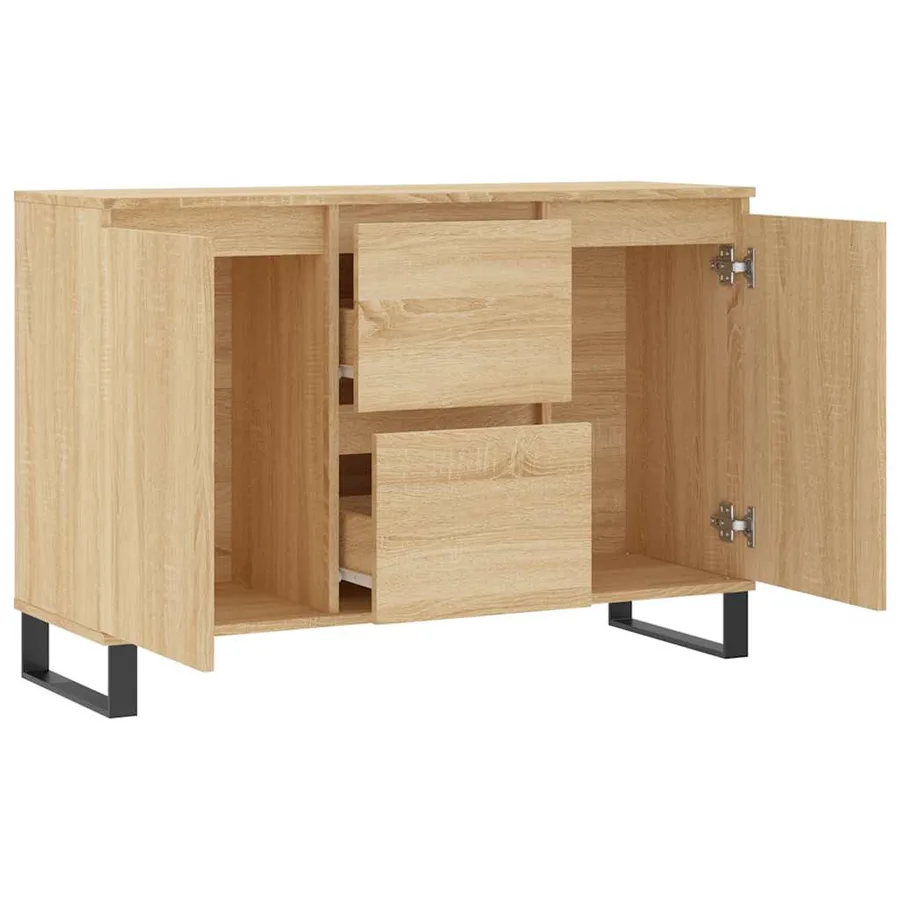 Buffet chêne sonoma 101,5x35x70 cm bois d'ingénierie - 6