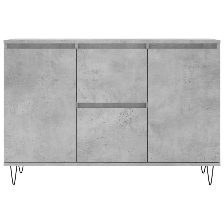 Buffet gris béton 101,5x35x70 cm bois d'ingénierie - 5