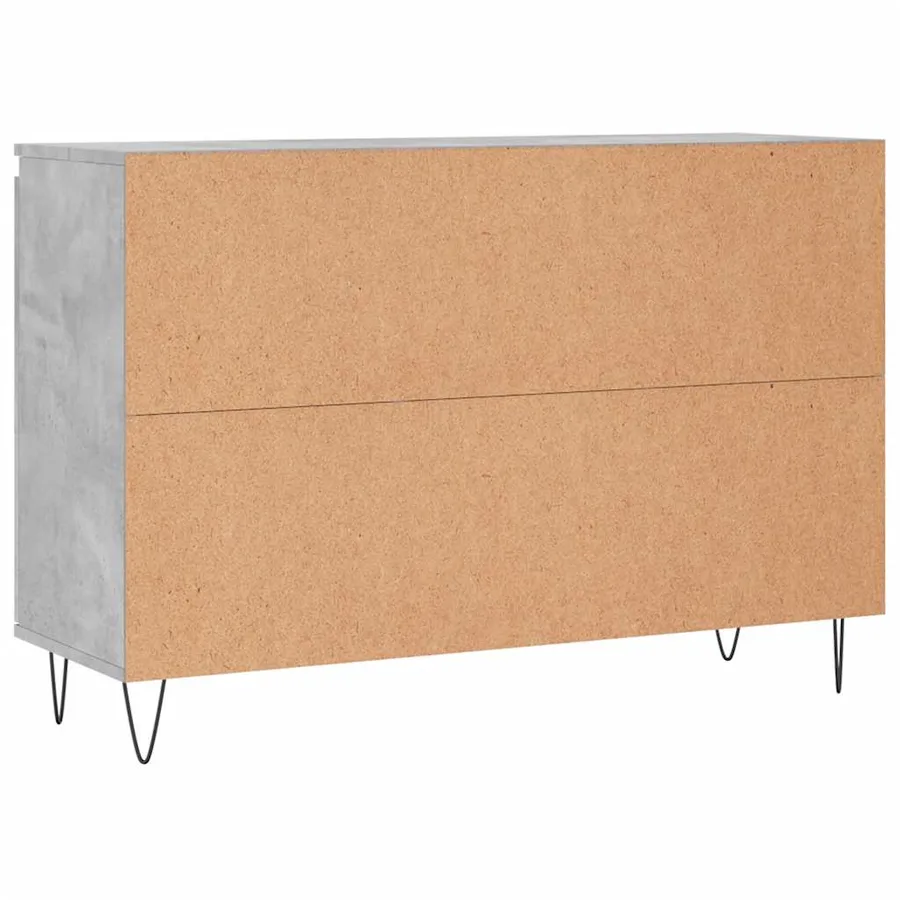 Buffet gris béton 101,5x35x70 cm bois d'ingénierie - 8