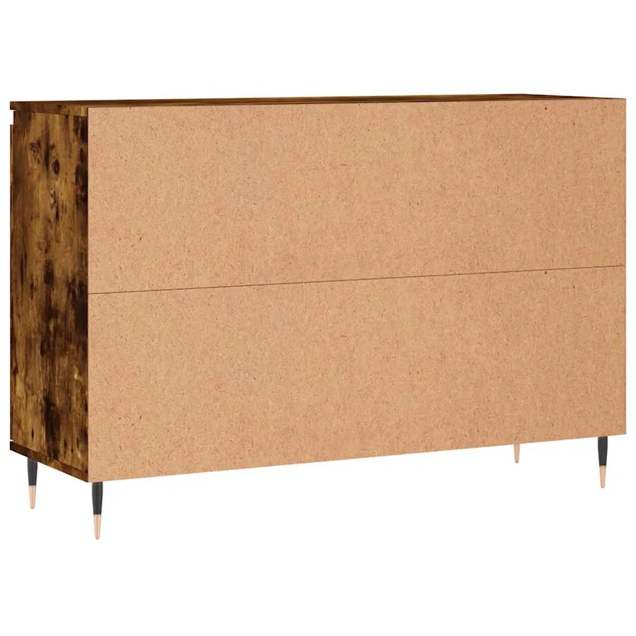 Buffet chêne fumé 101,5x35x70 cm bois d'ingénierie - 8
