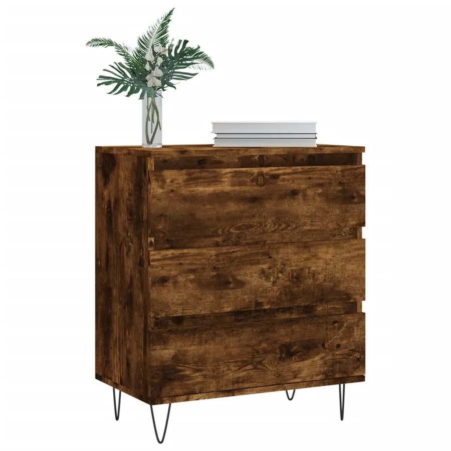 Buffet Chêne fumé 60x35x70 cm Bois d'ingénierie - 3