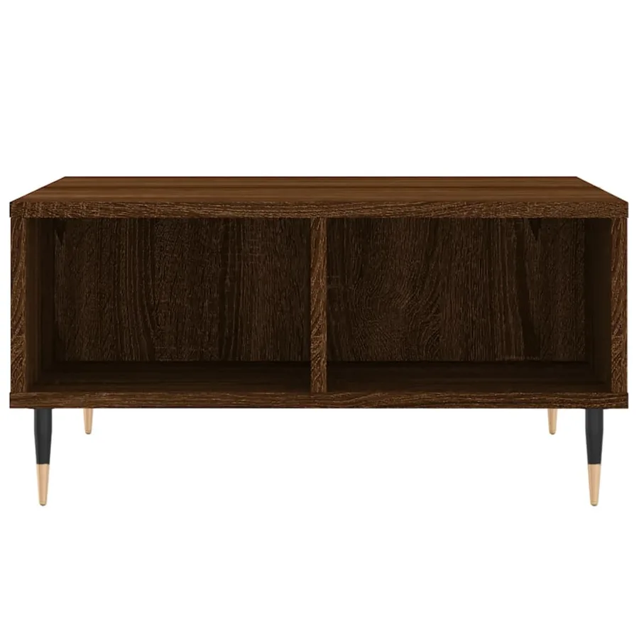 Table basse chêne marron 60x60x30 cm bois d'ingénierie - 4