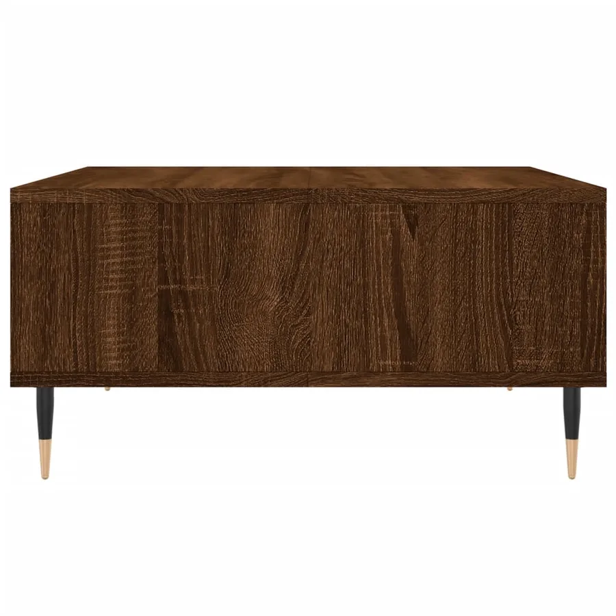 Table basse chêne marron 60x60x30 cm bois d'ingénierie - 5