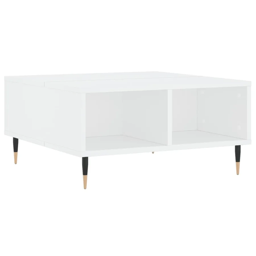 Table basse blanc 60x60x30 cm bois d'ingénierie - 2