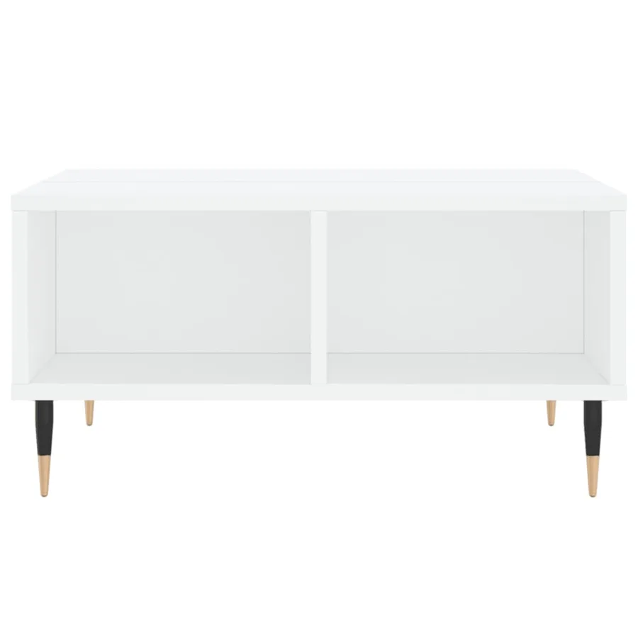 Table basse blanc 60x60x30 cm bois d'ingénierie - 4