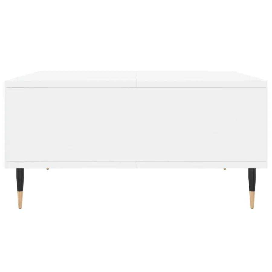 Table basse blanc 60x60x30 cm bois d'ingénierie - 5