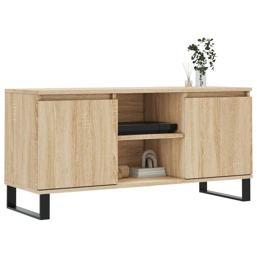 Meuble TV chêne sonoma 104x35x50 cm bois d'ingénierie - 3