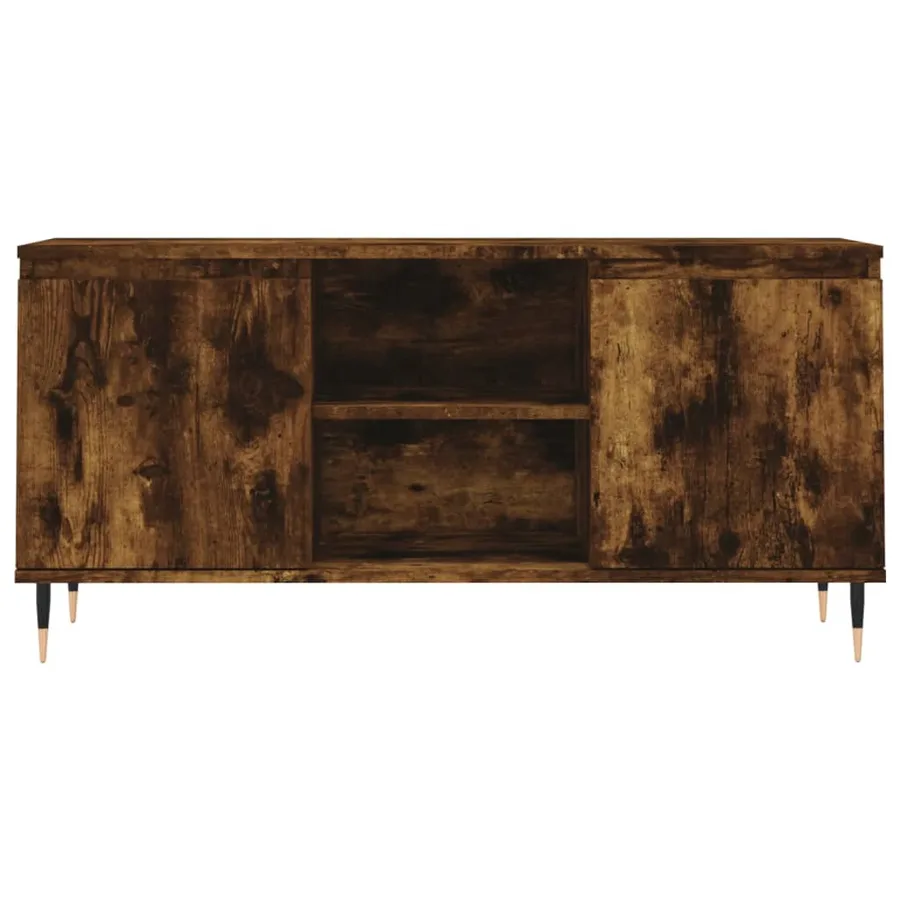 Meuble TV chêne fumé 104x35x50 cm bois d'ingénierie - 5
