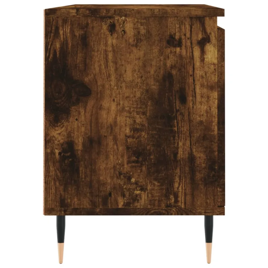 Meuble TV chêne fumé 104x35x50 cm bois d'ingénierie - 7