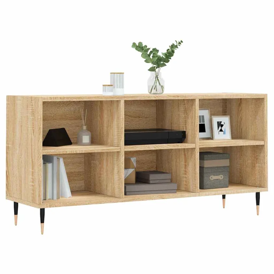 Meuble TV chêne sonoma 103,5x30x50 cm bois d'ingénierie - 3