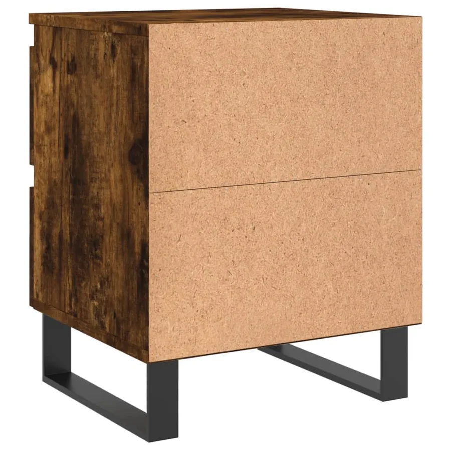 Tables de chevet 2 pcs chêne fumé 40x35x50 cm bois ingénierie - 8