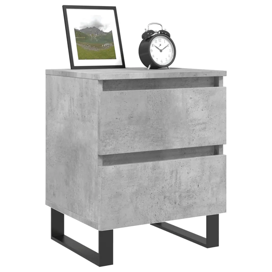 Tables de chevet 2 pcs gris béton 40x35x50 cm bois d’ingénierie - 3