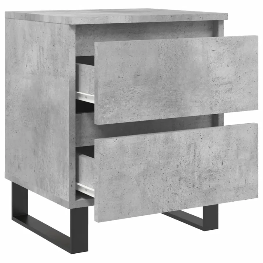 Tables de chevet 2 pcs gris béton 40x35x50 cm bois d’ingénierie - 6