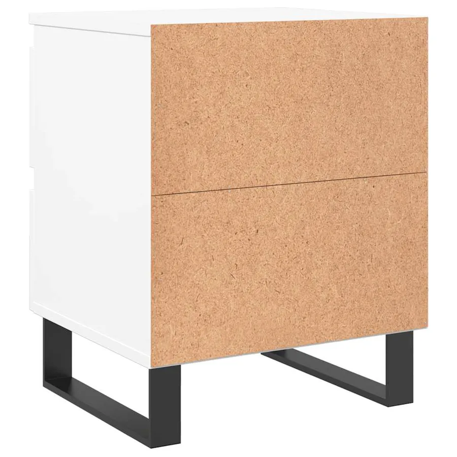 Table de chevet Blanc 40x35x50 cm Bois d’ingénierie - 8