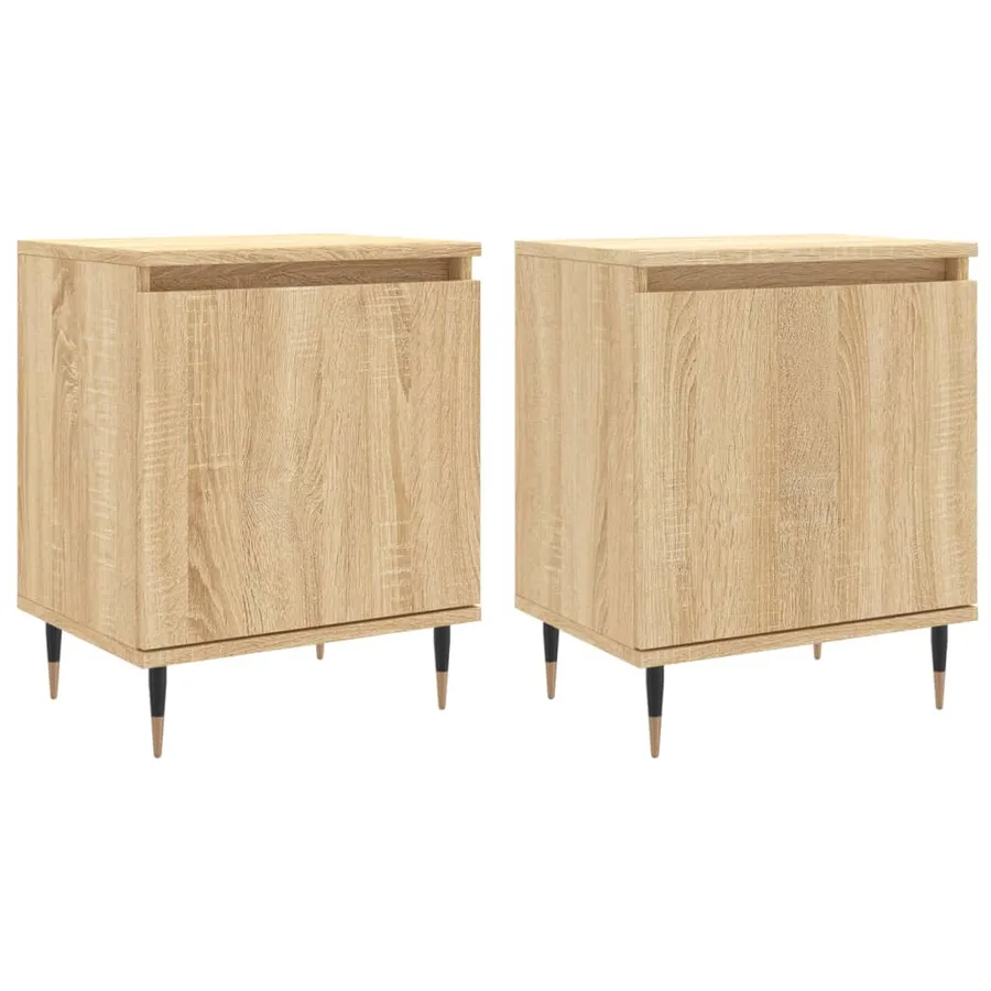 Tables de chevet 2pcs chêne sonoma 40x30x50cm bois d'ingénierie - 2