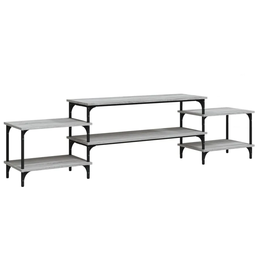 Meuble TV sonoma gris 197x35x52 cm Bois d'ingénierie - 2