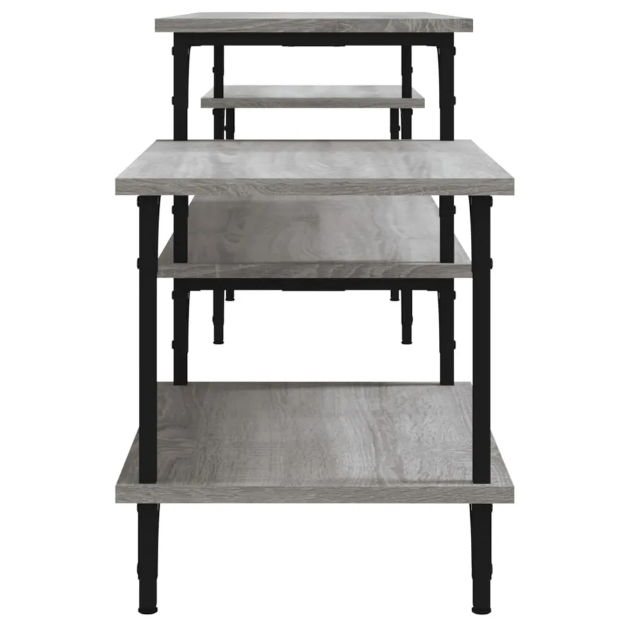 Meuble TV sonoma gris 197x35x52 cm Bois d'ingénierie - 6