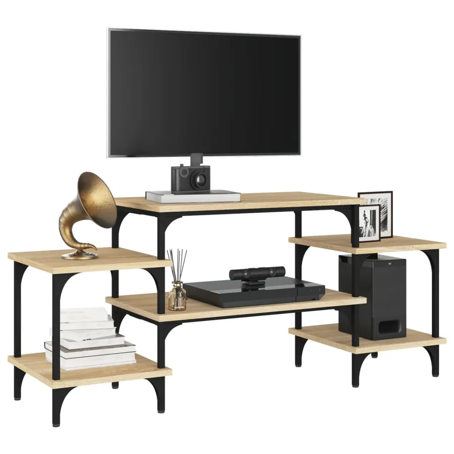 Meuble TV chêne sonoma 117x35x52 cm bois d'ingénierie - 4