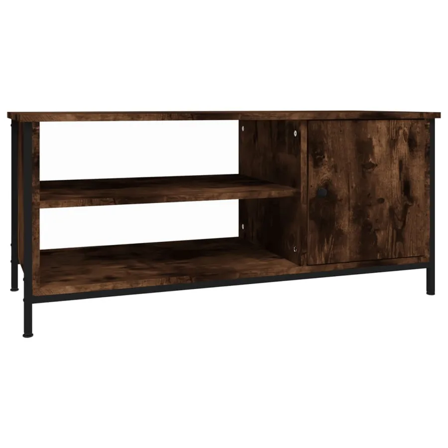Meuble TV chêne fumé 100x40x45 cm bois d'ingénierie - 2