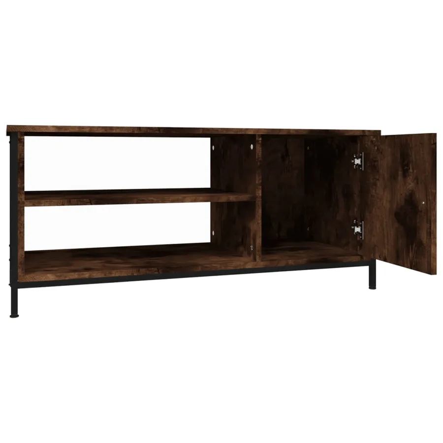 Meuble TV chêne fumé 100x40x45 cm bois d'ingénierie - 6