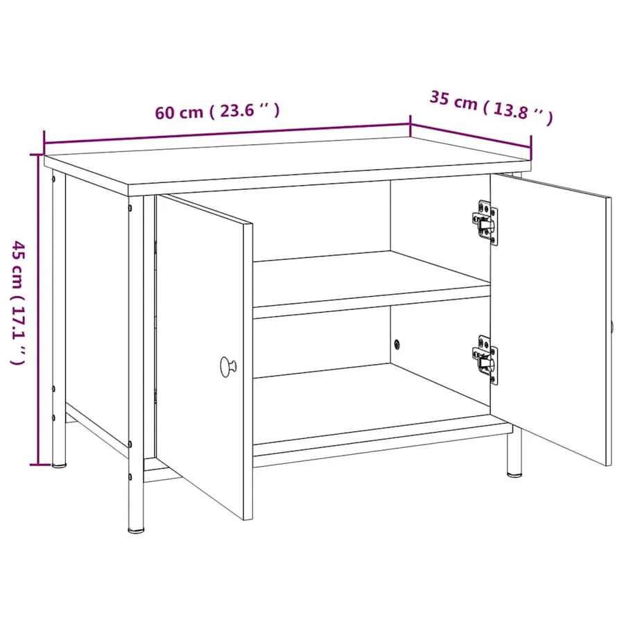 Meuble TV avec portes sonoma gris 60x35x45 cm bois d'ingénierie - 10