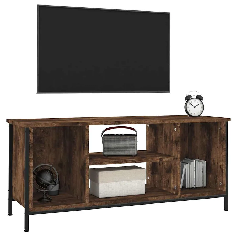 Meuble TV chêne fumé 102x35x45 cm bois d'ingénierie - 4