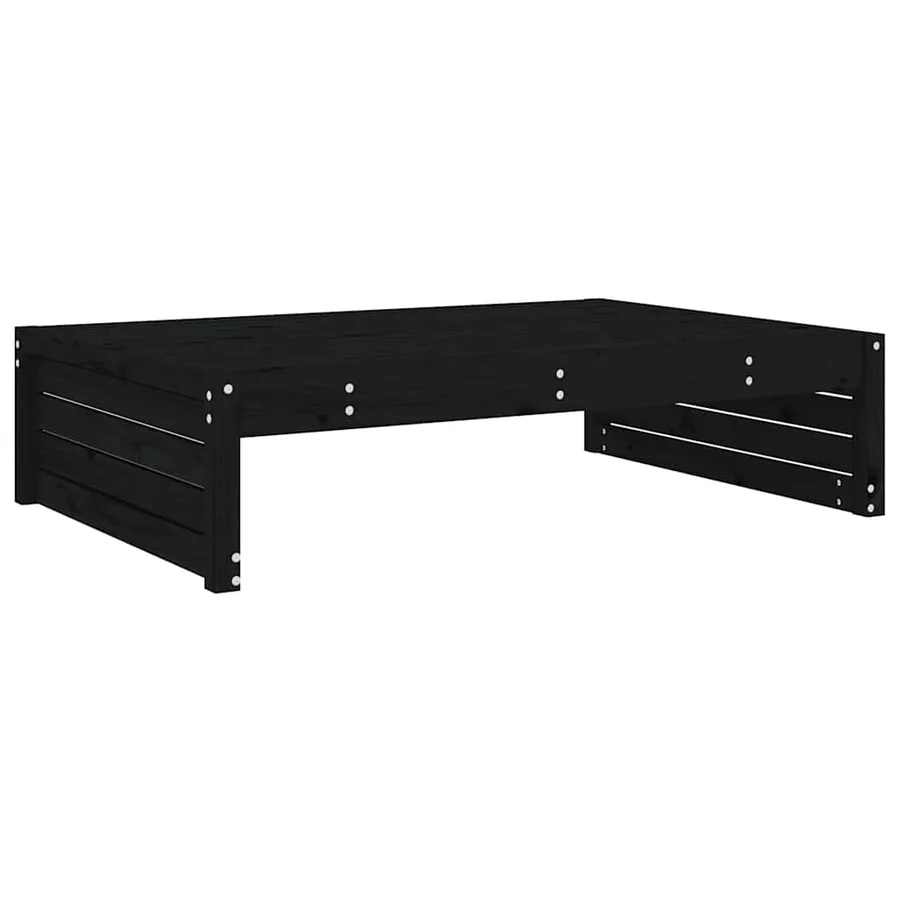 Repose-pied de jardin 120x80 cm noir bois de pin massif - 4