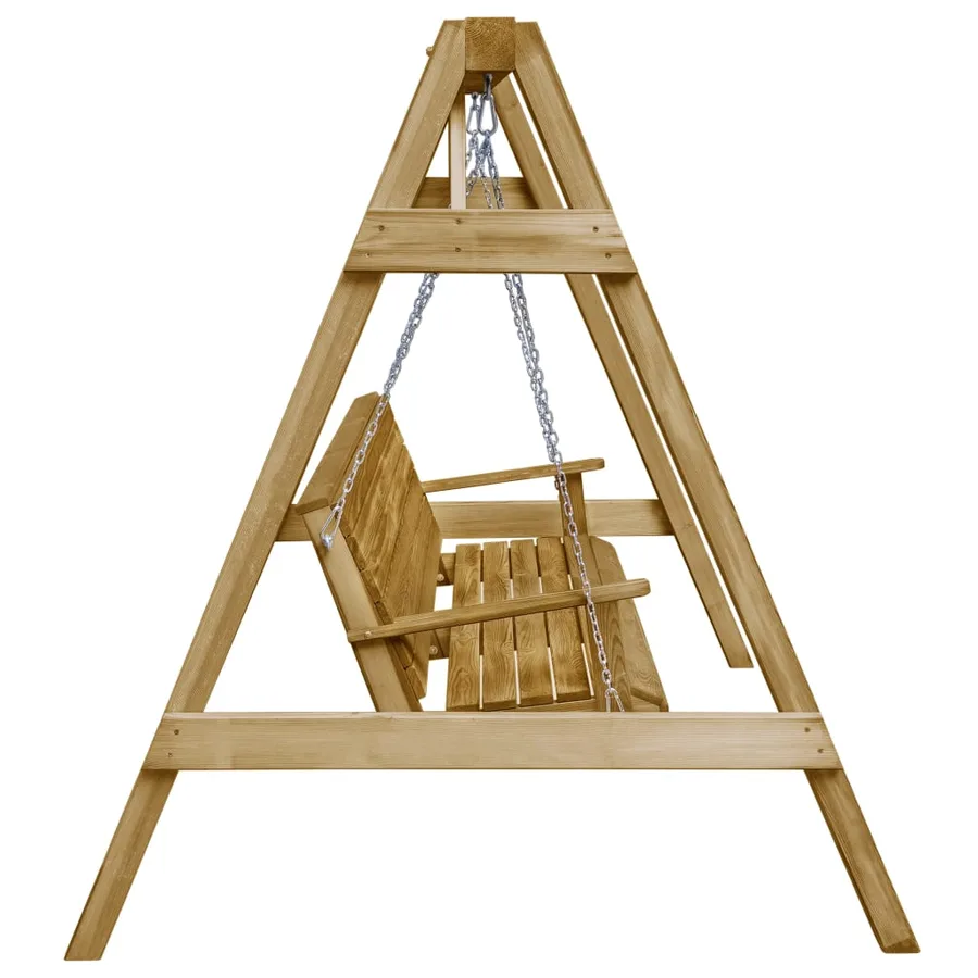 Balancelle de jardin bois de pin imprégné 205x150x157 cm - 3