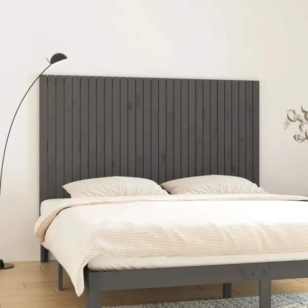Tête de lit murale Gris 185x3x110 cm Bois massif de pin