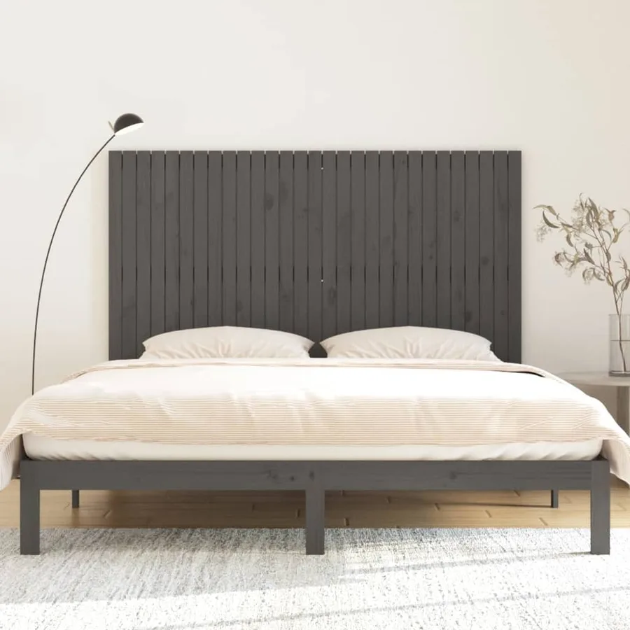 Tête de lit murale Gris 185x3x110 cm Bois massif de pin - 3
