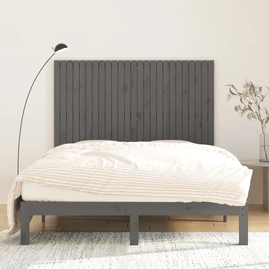 Tête de lit murale Gris 159,5x3x110 cm Bois massif de pin - 3