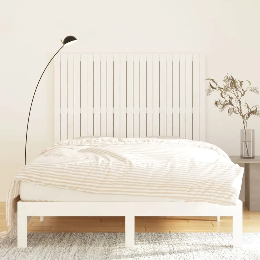 Tête de lit murale Blanc 146,5x3x110 cm Bois massif de pin - 3