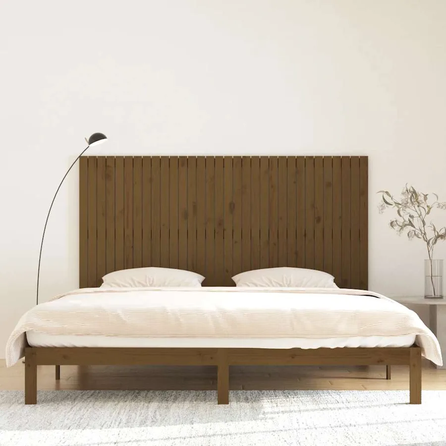 Tête de lit murale Marron miel 204x3x110 cm Bois massif de pin - 3